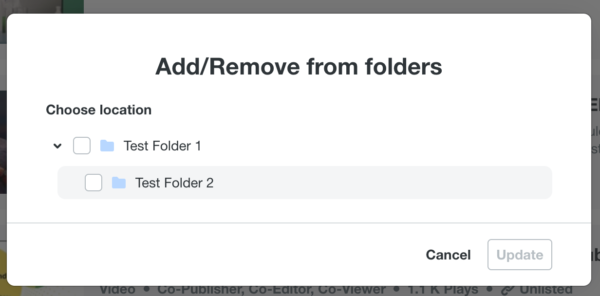 folder selection to add 